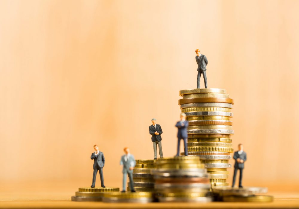 Growth money and business with your teamwork stack coin concept.